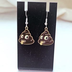Poop Emoji Earrings