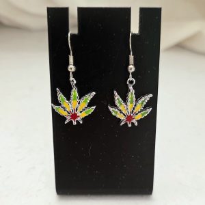 Tie Dye Leaf Earrings