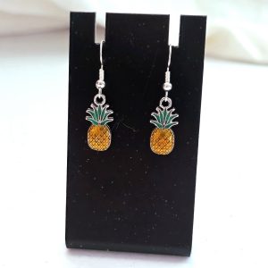 Metallic Pineapple Earrings
