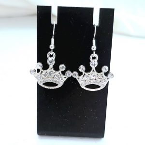 Rhinestone Crown Earrings